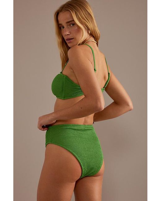 4th & Reckless Green Lulu Crinkle High-waisted Bikini Bottom