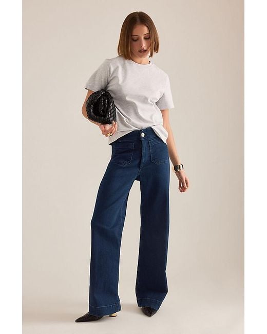 Maeve Blue The Colette Full-Length Wide-Leg Jeans By