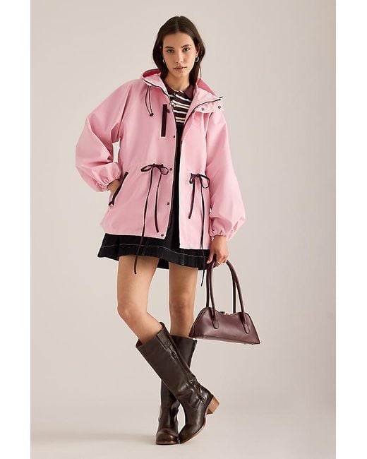 Damson Madder Pink Liu Check Raincoat