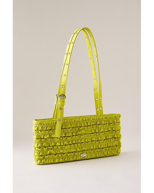 Damson Madder Yellow Sophia Ruffle Baguette Bag