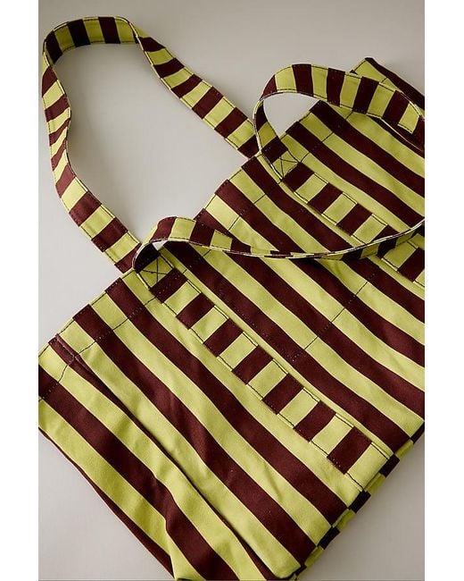 Damson Madder Metallic Large Stripe Canvas Tote Bag