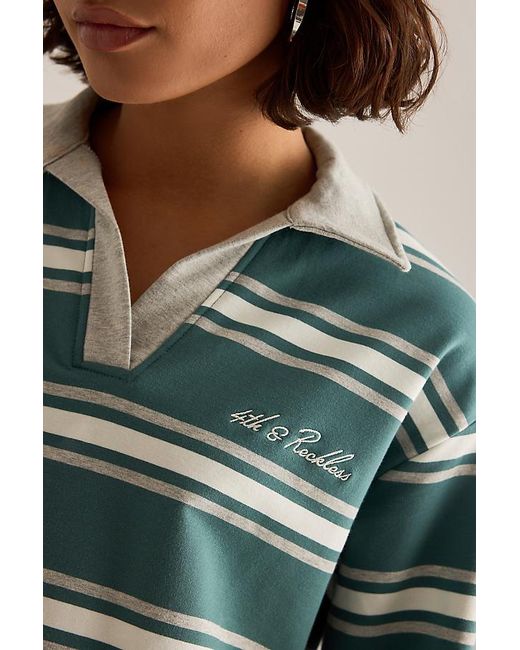 4th & Reckless Green Darcy Rugby Top
