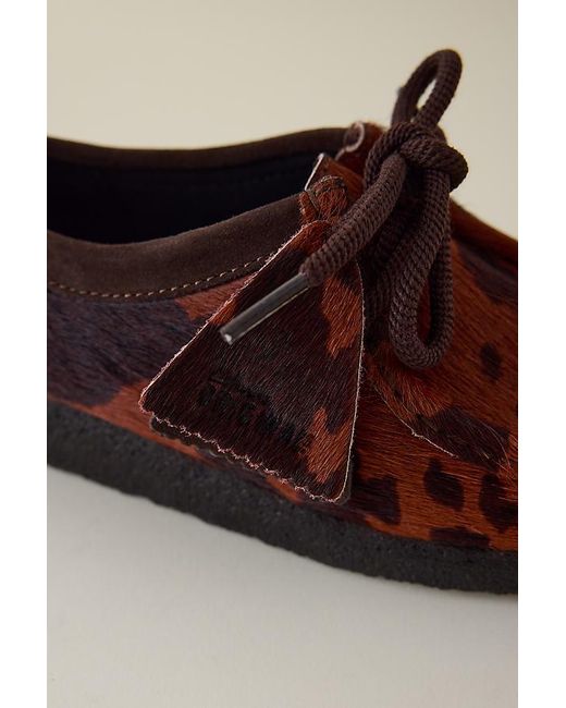 Clarks Brown Clarks Wallabee Cow Print Shoes