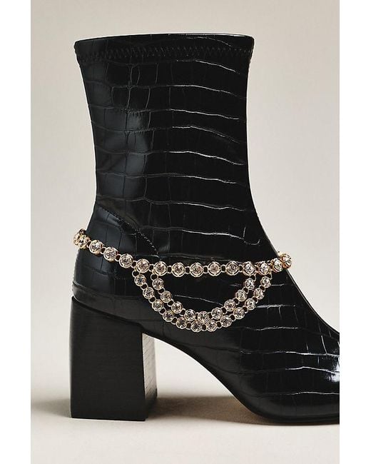 By Anthropologie Black Rhinestone Boot Chain