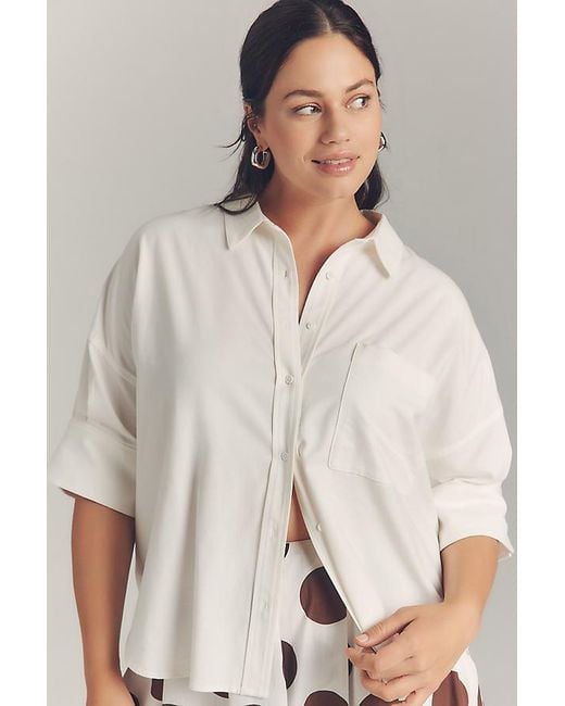 Maeve Natural The Mabel Boxy Oxford Shirt By