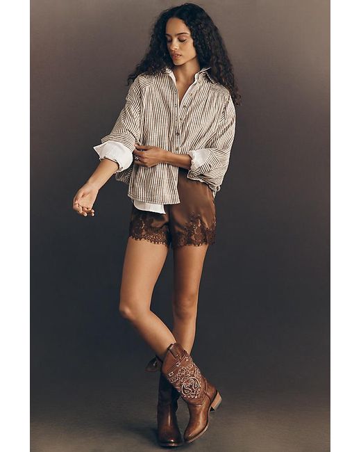 Pilcro Brown Batwing Buttondown Shirt