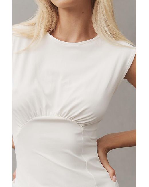 Maeve White Shirred Corset Top