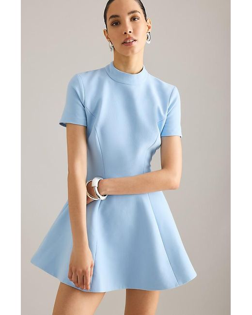 Bardot Blue Zephyra High-Neck Hourglass Mini Dress