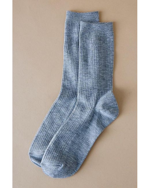 By Anthropologie Black Ribbed Trouser Socks