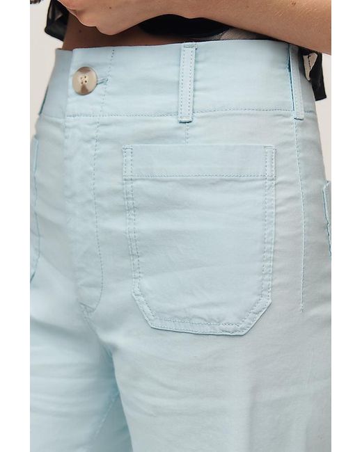 Maeve Blue The Colette Full-Length Wide-Leg Trousers By