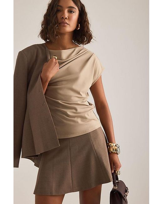 SELECTED Brown Molly Draped Top