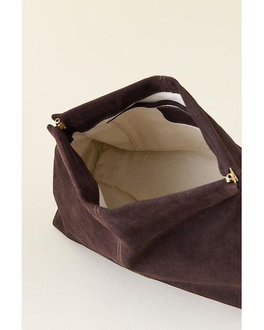 Flattered Natural Clay Suede Clutch Bag