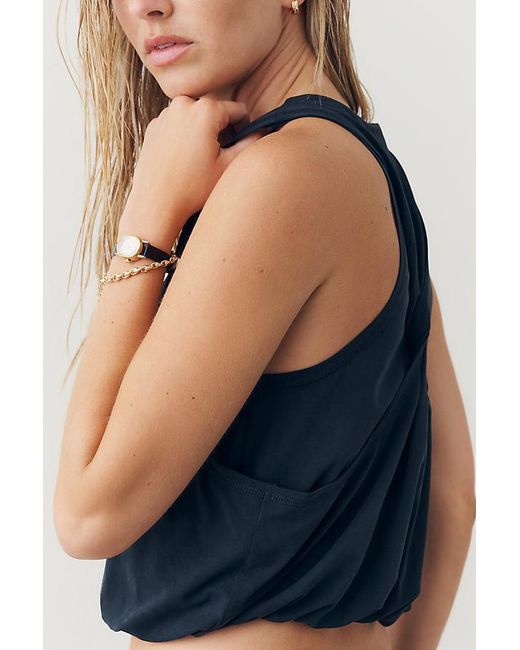 Daily Practice Black Bubble Twist Tank Top