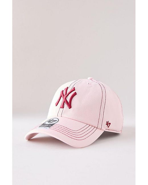 '47 Pink Contrast Stitch Yankees Baseball Cap