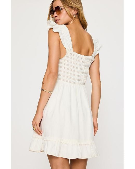 By Anthropologie White The Peregrine Denim Mini Dress