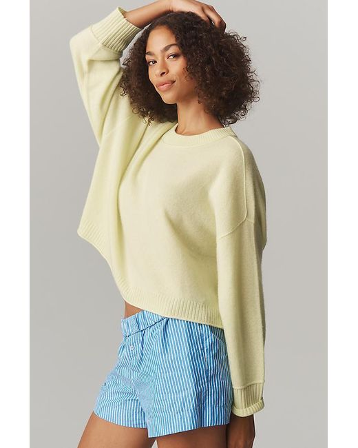 By Anthropologie Green The Goldie Cashmere Long-Sleeve Crew-Neck Jumper