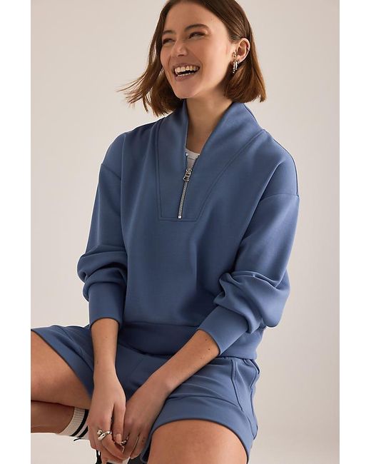 Varley Blue Davidson Half-Zip Sweatshirt