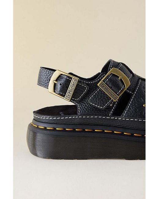 Dr. Martens Black Wrenlie Flower Sandals