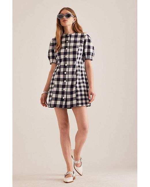 ALIGNE Blue Aurelia Check Mini Dress