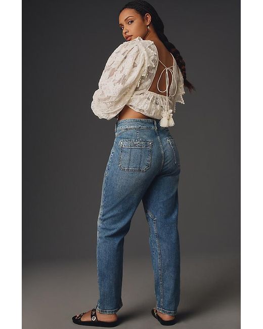Pilcro Gray The Wanderer Mid-Rise Relaxed-Leg Jeans