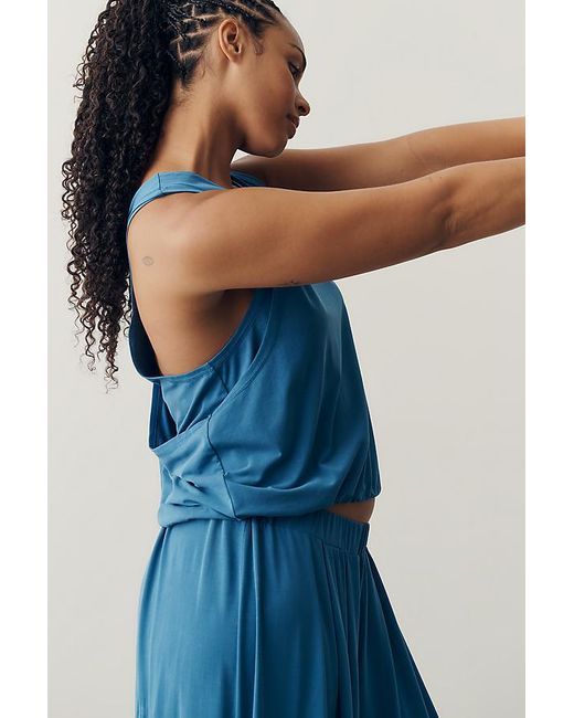 Daily Practice Blue Bubble Twist Tank Top