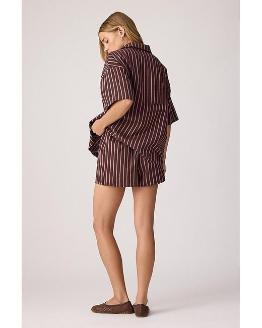 4th & Reckless Red Lara Stripe Shorts