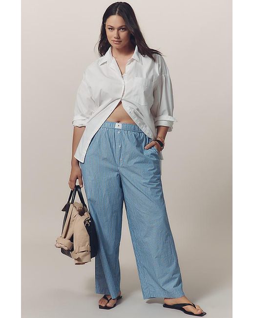 By Anthropologie Blue The Wren Boxer Trousers