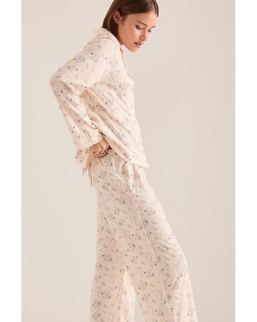 Wild Lovers Natural Celeste Floral Bow Pyjama Shirt