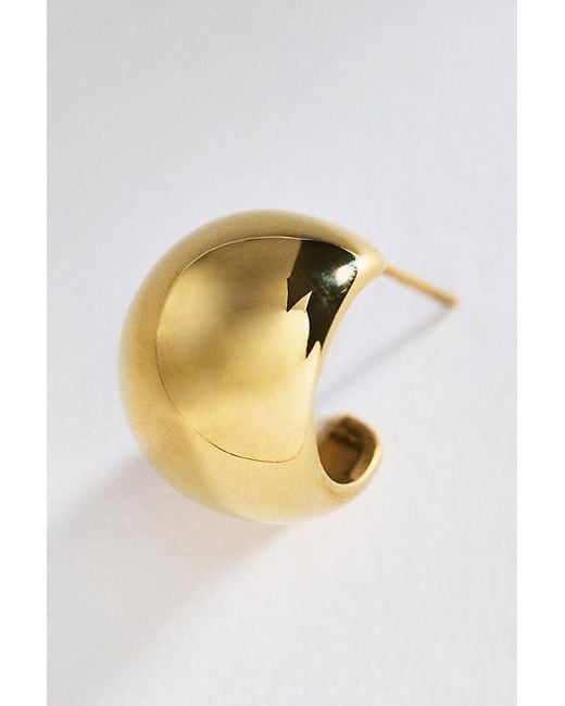 By Anthropologie Metallic Dome Water-Resistant Huggie Earrings