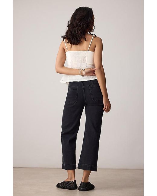 Maeve Gray The Colette Denim Cropped Wide-Leg Jeans By
