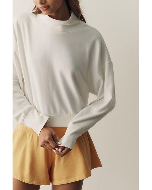 Daily Practice White Throw & Go Cropped Long Sleeve Top