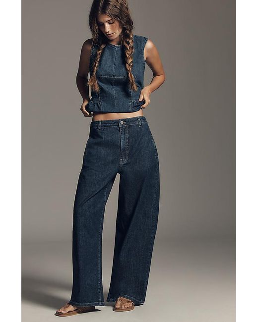 Maeve Blue High-Rise Wide-Leg Jeans