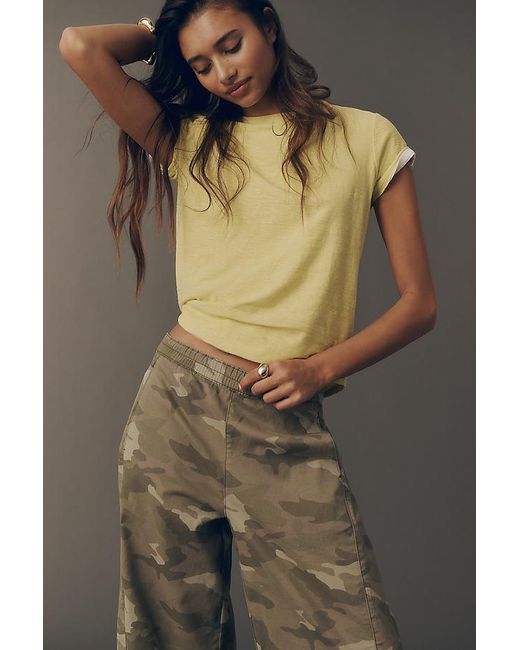 Pilcro Gray The Izzie Relaxed Pull-On Barrel Trousers By Printed Twill Edition