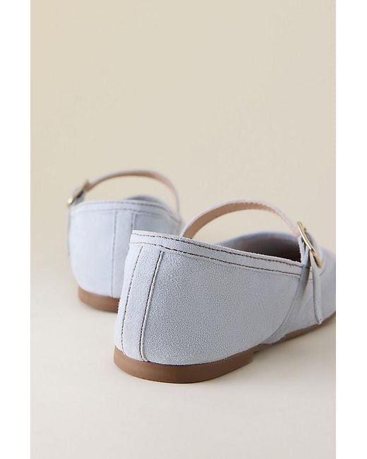 By Anthropologie Blue Suede Ballet Flats