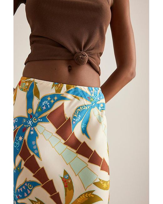 Never Fully Dressed Blue Palm Dorris Maxi Skirt