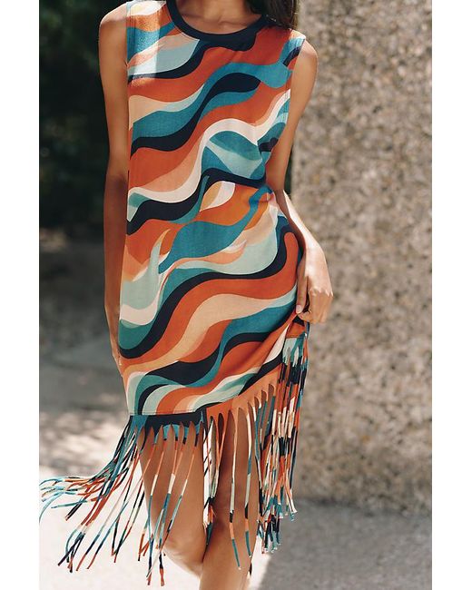 Celandine Multicolor Knit Fringe Mini Dress