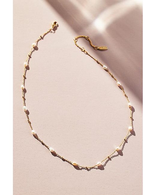 Anthropologie Black Mini Pearl Necklace