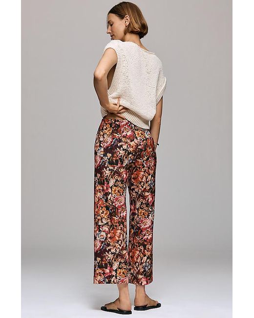 Maeve Gray The Colette Crop Printed Ponte Trousers By