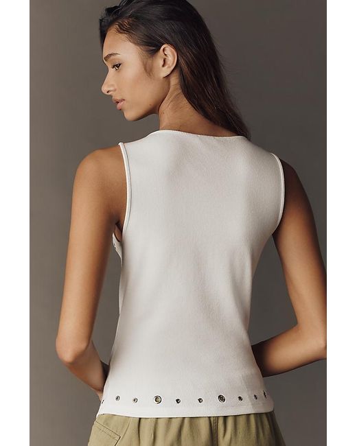 Pilcro White Eyelet Tank Top