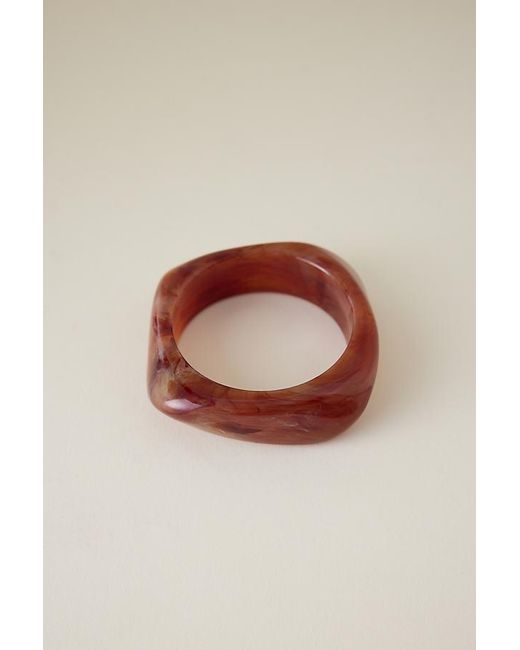 By Anthropologie Brown Angular Resin Bangle Bracelet