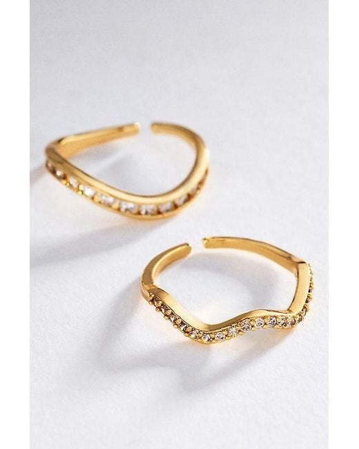 By Anthropologie Metallic Wavy Stacking Ring