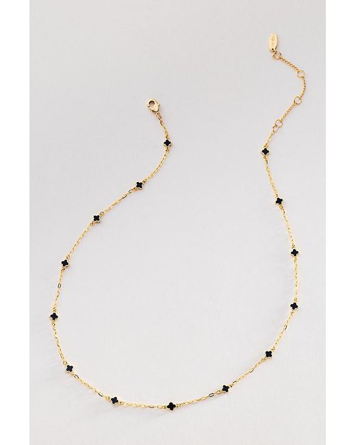 By Anthropologie Natural Tiny Clover Chain Necklace