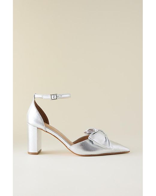 By Anthropologie Natural Bow Block Heels