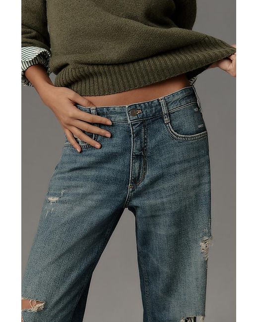 Pilcro Gray Baggy Boyfriend Mid-Rise Relaxed Jeans