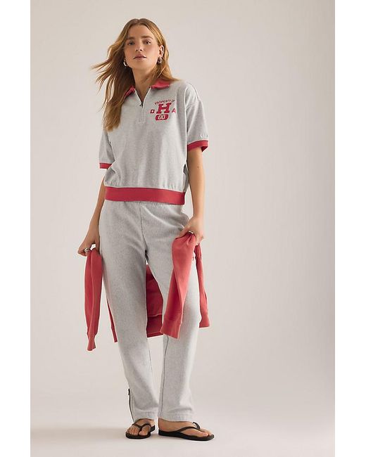 Champion Gray Half-Zip Polo Top