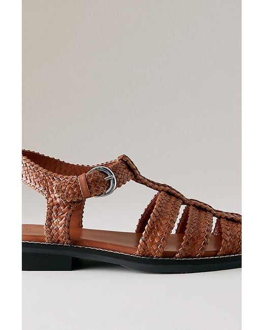 By Anthropologie Brown Woven Fisherman Sandals