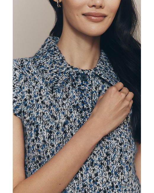 ALIGNE Blue Lexi Wool-Blend Knitted Polo Top