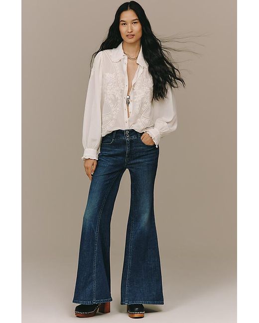 Pilcro Blue Brigitte High-Rise Flared Jeans