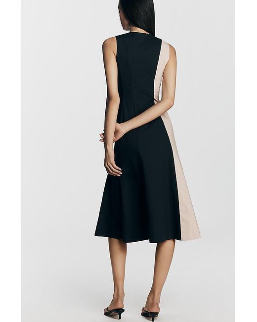 By Anthropologie Multicolor Sleeveless V-Neck Deco A-Line Dress