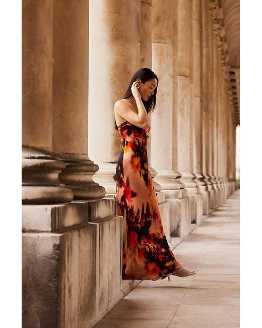 By Anthropologie The Fleur Strapless Satin Maxi Slip Dress in Brown | Lyst UK By Anthropologie The Fleur Strapless Satin Maxi Slip Dress in Brown | Lyst UK